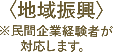 地域振興 ※民間企業経験者